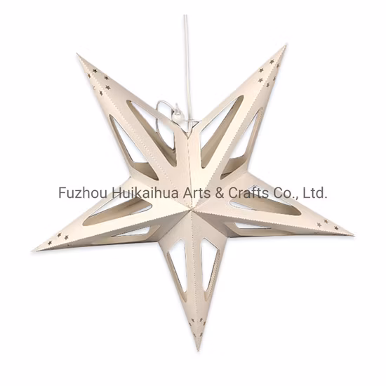 Lanterna di carta stella con ornamenti natalizi
